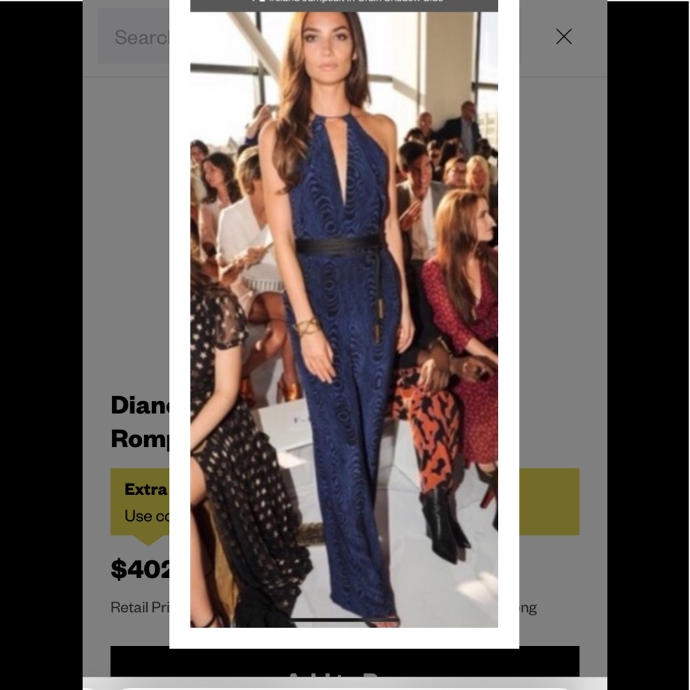 DIANEvonFURSTENBERG Black and Blue jumpsuit